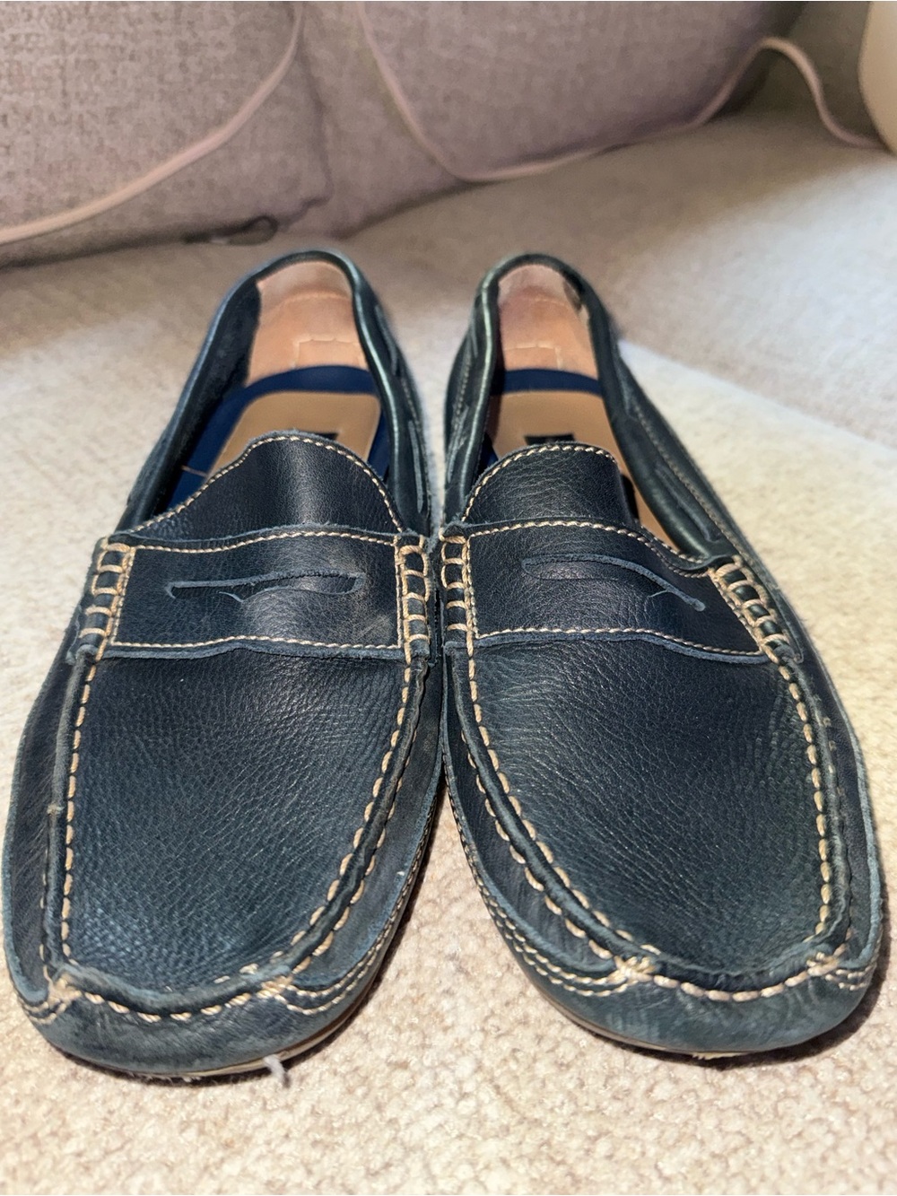 Giorgio Brutini  Men's Black Leather Penny Loafers
